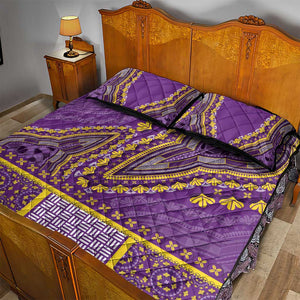 Dashiki Quilt Bed Set Luxury Afro - Violet