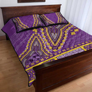 Dashiki Quilt Bed Set Luxury Afro - Violet