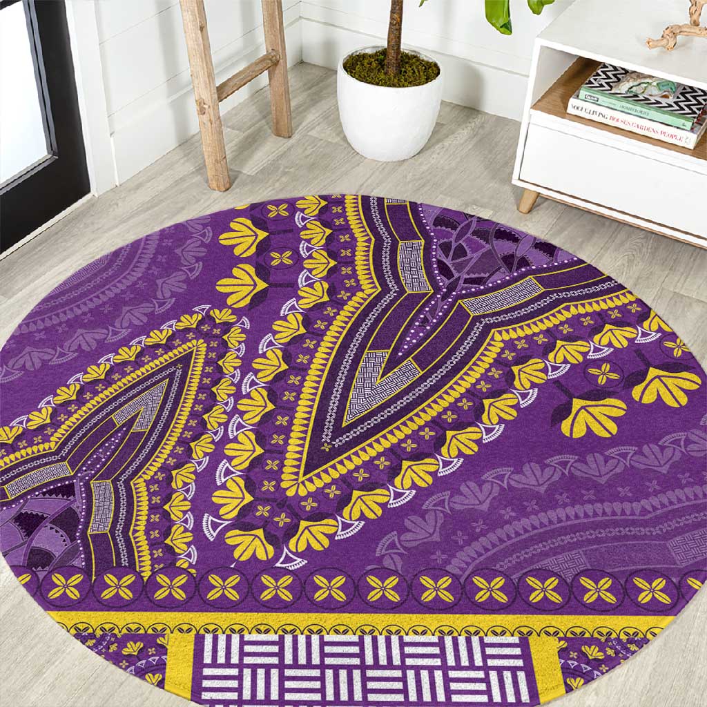 Dashiki Round Carpet Luxury Afro - Violet