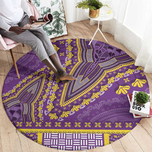 Dashiki Round Carpet Luxury Afro - Violet