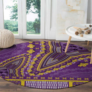 Dashiki Round Carpet Luxury Afro - Violet