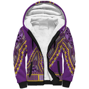 Dashiki Sherpa Hoodie Luxury Afro - Violet