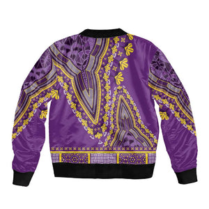 Dashiki Sleeve Zip Bomber Jacket Luxury Afro - Violet