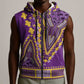 Dashiki Sleeveless Zip Hoodie Luxury Afro - Violet - African Pride