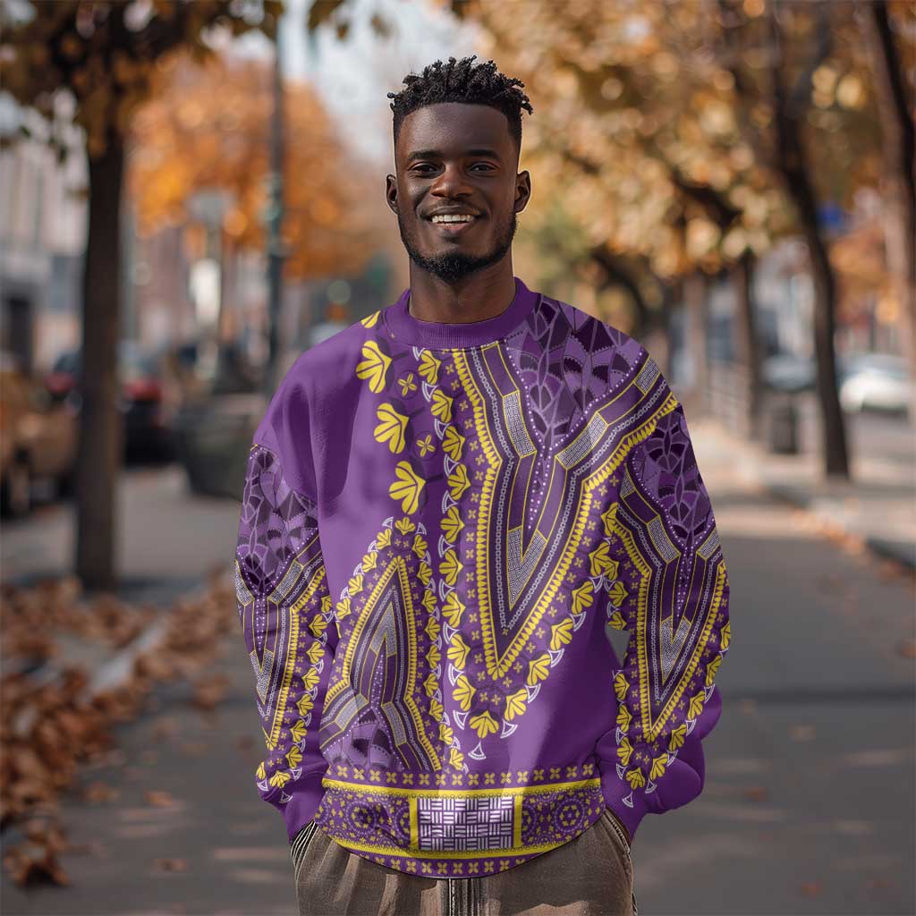 Dashiki Sweatshirt Luxury Afro - Violet