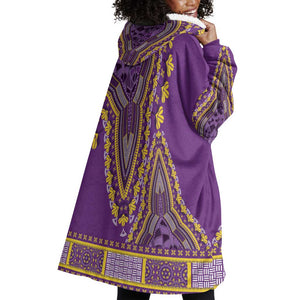 Dashiki Wearable Blanket Hoodie Luxury Afro - Violet