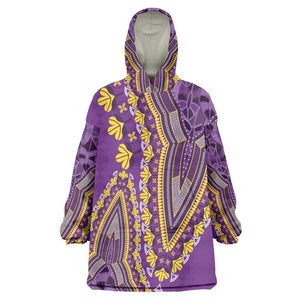 Dashiki Wearable Blanket Hoodie Luxury Afro - Violet