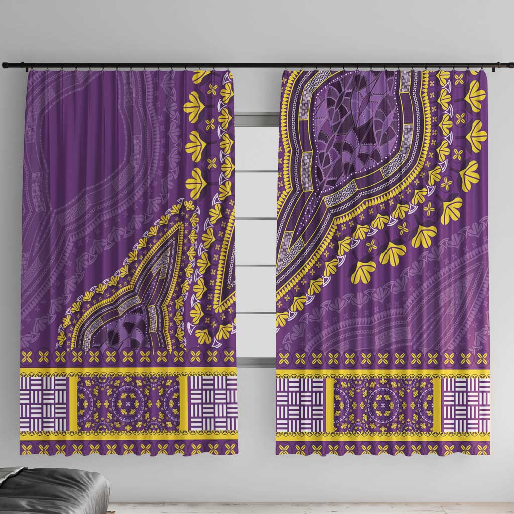 Dashiki Window Curtain Luxury Afro - Violet