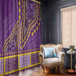 Dashiki Window Curtain Luxury Afro - Violet