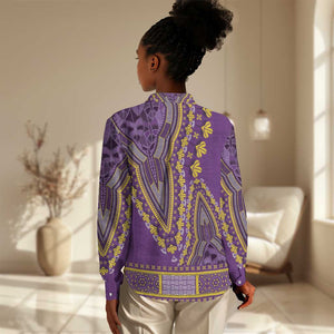 Dashiki Women Casual Shirt Luxury Afro - Violet