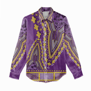 Dashiki Women Casual Shirt Luxury Afro - Violet