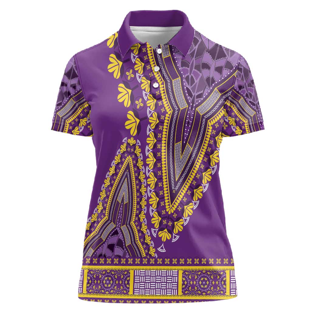 Dashiki Women Polo Shirt Luxury Afro - Violet