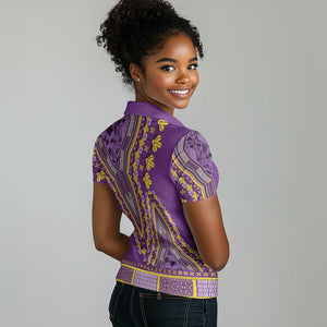 Dashiki Women Polo Shirt Luxury Afro - Violet