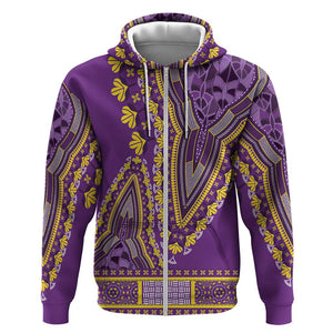 Dashiki Zip Hoodie Luxury Afro - Violet