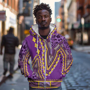 Dashiki Zip Hoodie Luxury Afro - Violet