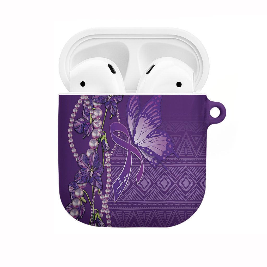 Lupus Awareness Purple Ribbon Butterfly AirPods Case Hope