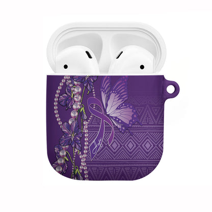 Lupus Awareness Purple Ribbon Butterfly AirPods Case Hope