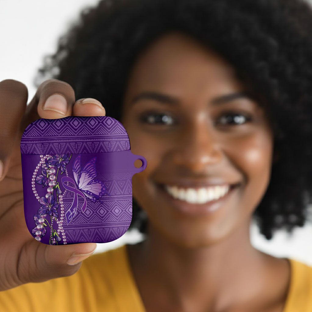 Lupus Awareness Purple Ribbon Butterfly AirPods Case Hope