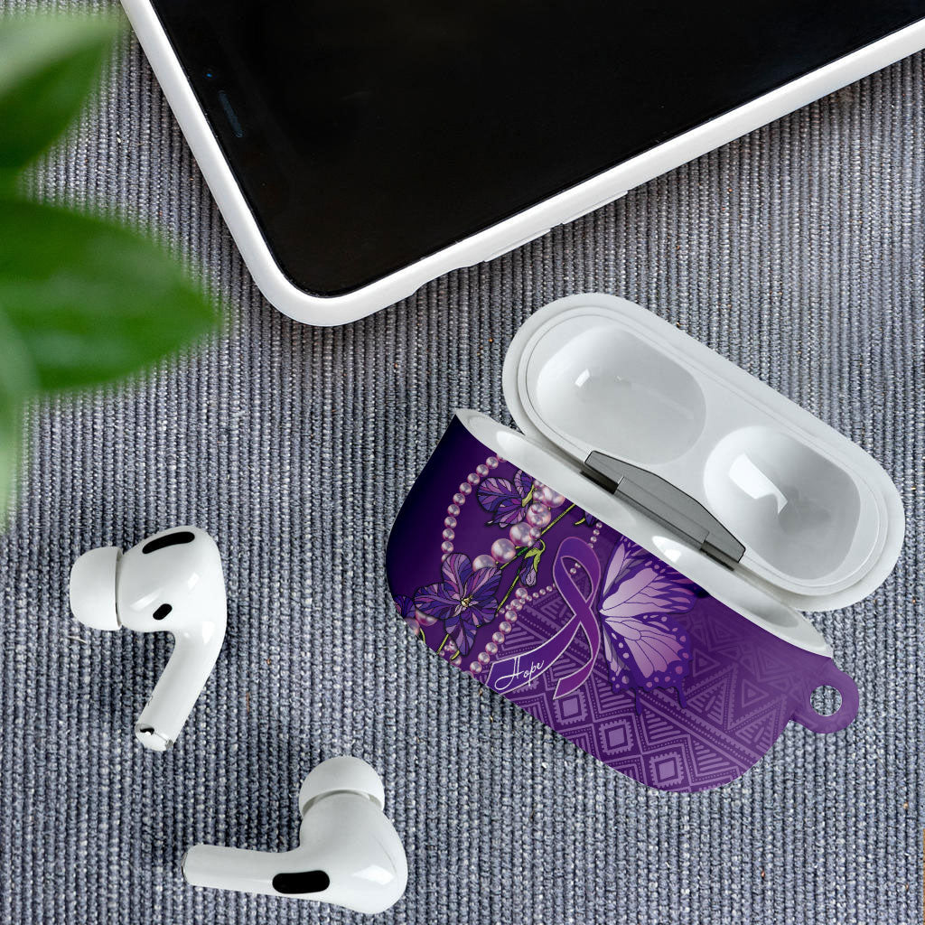 Lupus Awareness Purple Ribbon Butterfly AirPods Case Hope