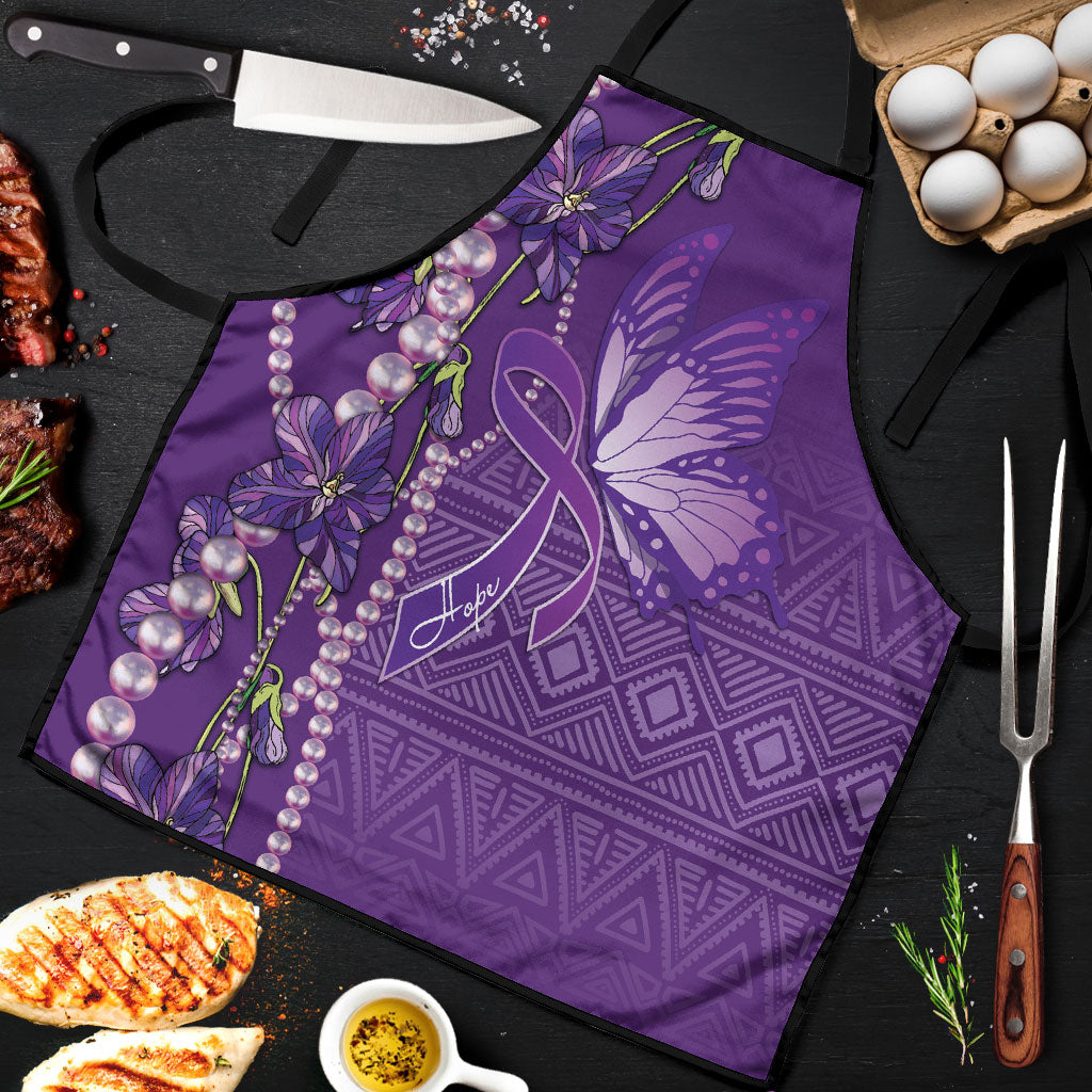 Lupus Awareness Purple Ribbon Butterfly Apron Hope