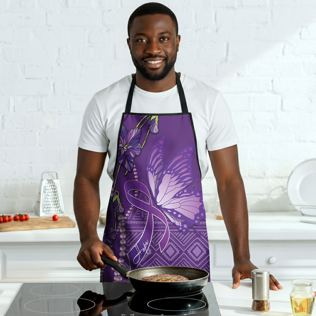 Lupus Awareness Purple Ribbon Butterfly Apron Hope