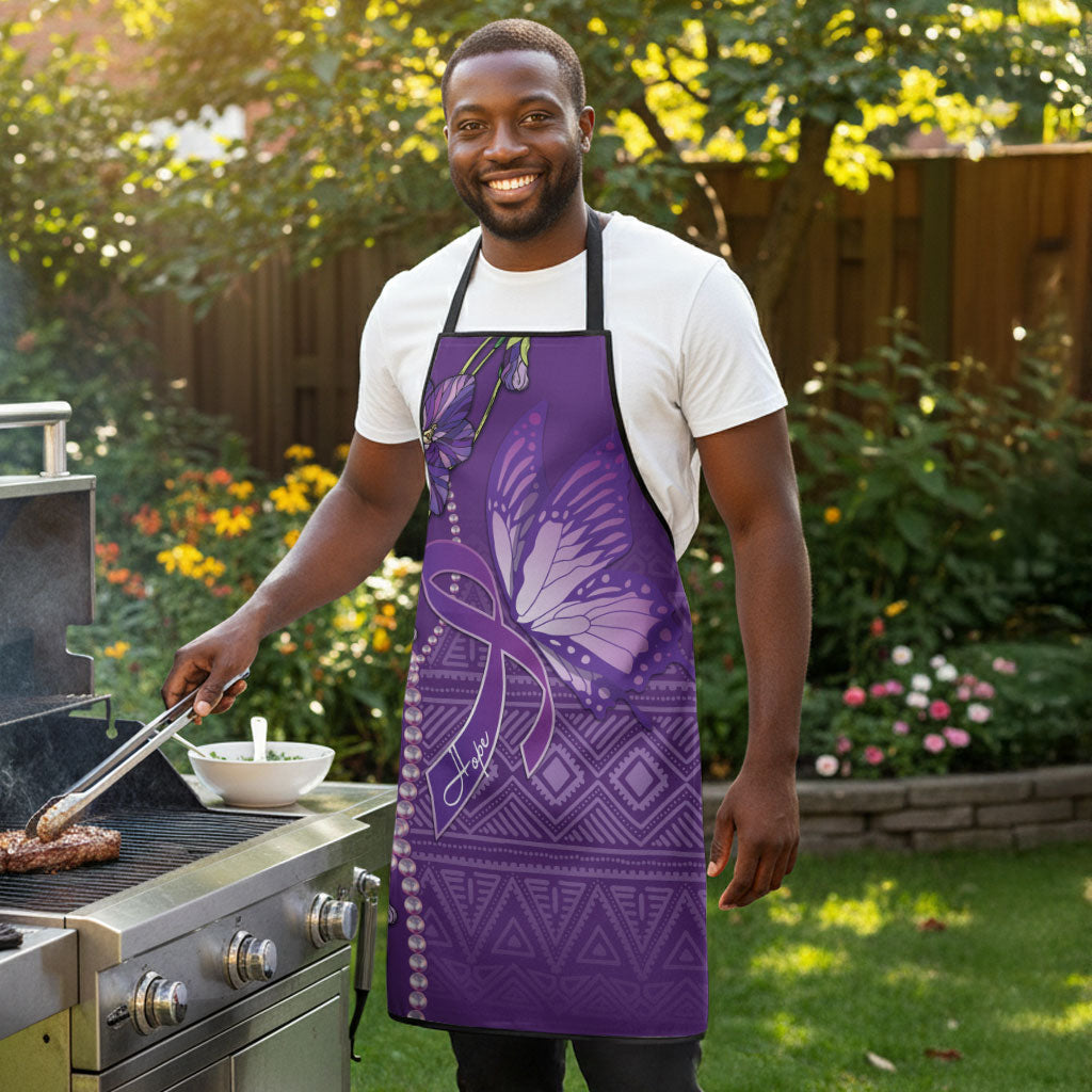 Lupus Awareness Purple Ribbon Butterfly Apron Hope