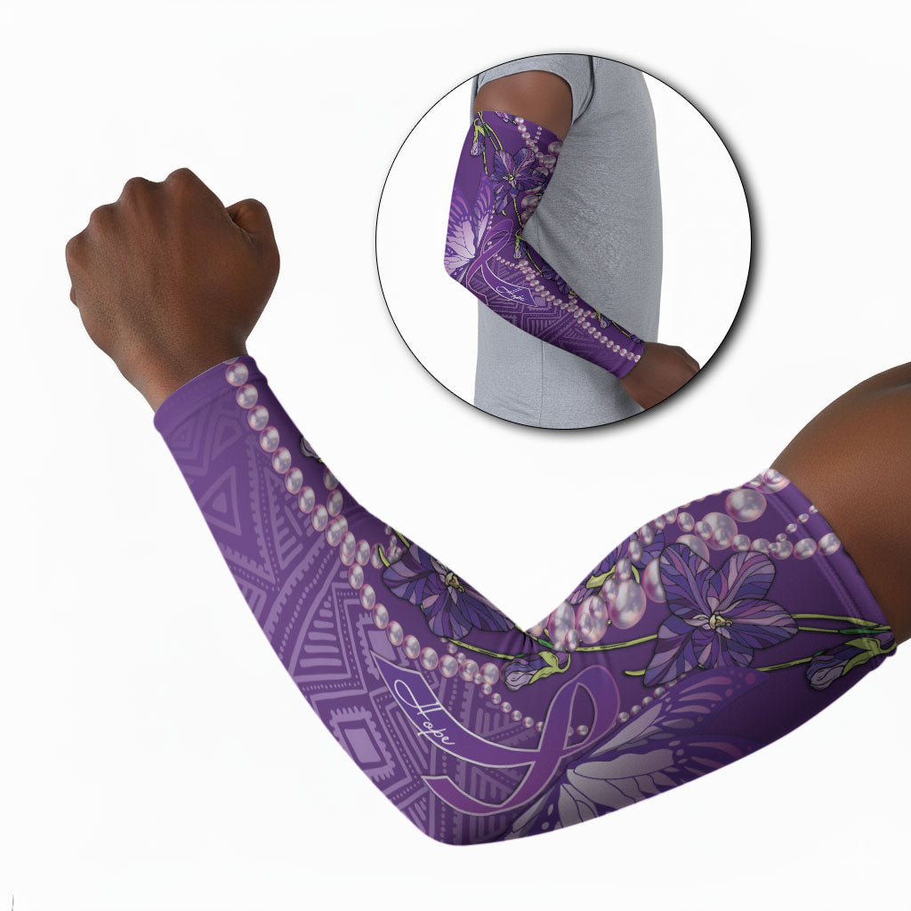 Lupus Awareness Purple Ribbon Butterfly Arm Sleeves Hope