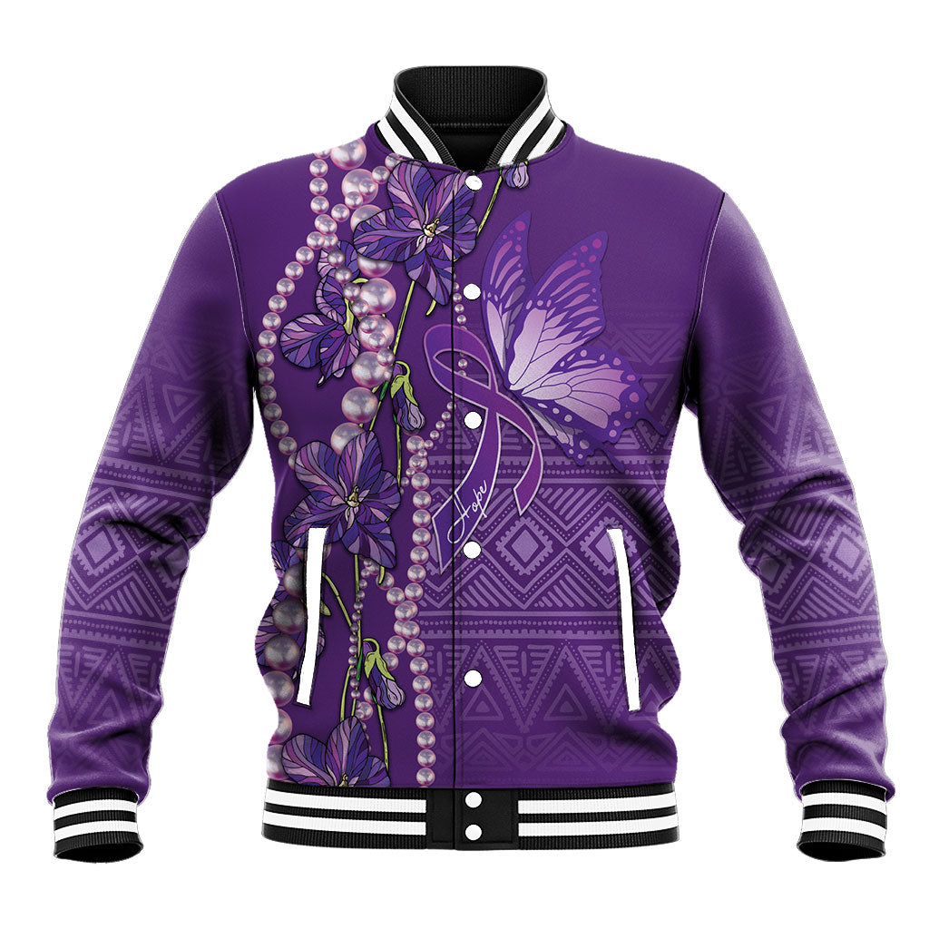 Lupus Awareness Purple Ribbon Butterfly Baseball Jacket Hope