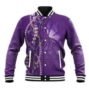 Lupus Awareness Purple Ribbon Butterfly Baseball Jacket Hope