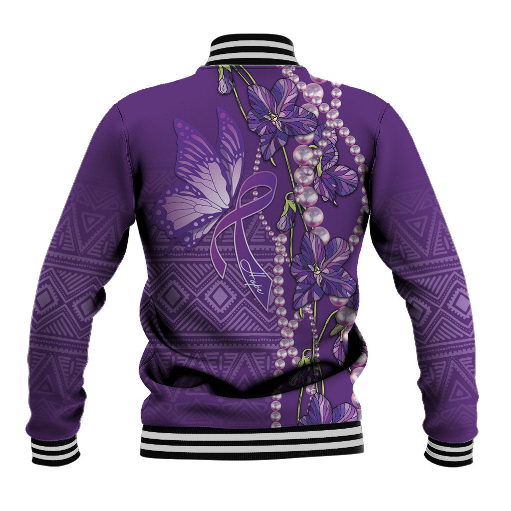 Lupus Awareness Purple Ribbon Butterfly Baseball Jacket Hope