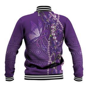 Lupus Awareness Purple Ribbon Butterfly Baseball Jacket Hope