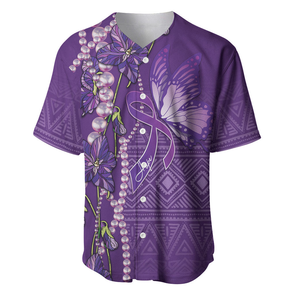 Lupus Awareness Purple Ribbon Butterfly Baseball Jersey Hope