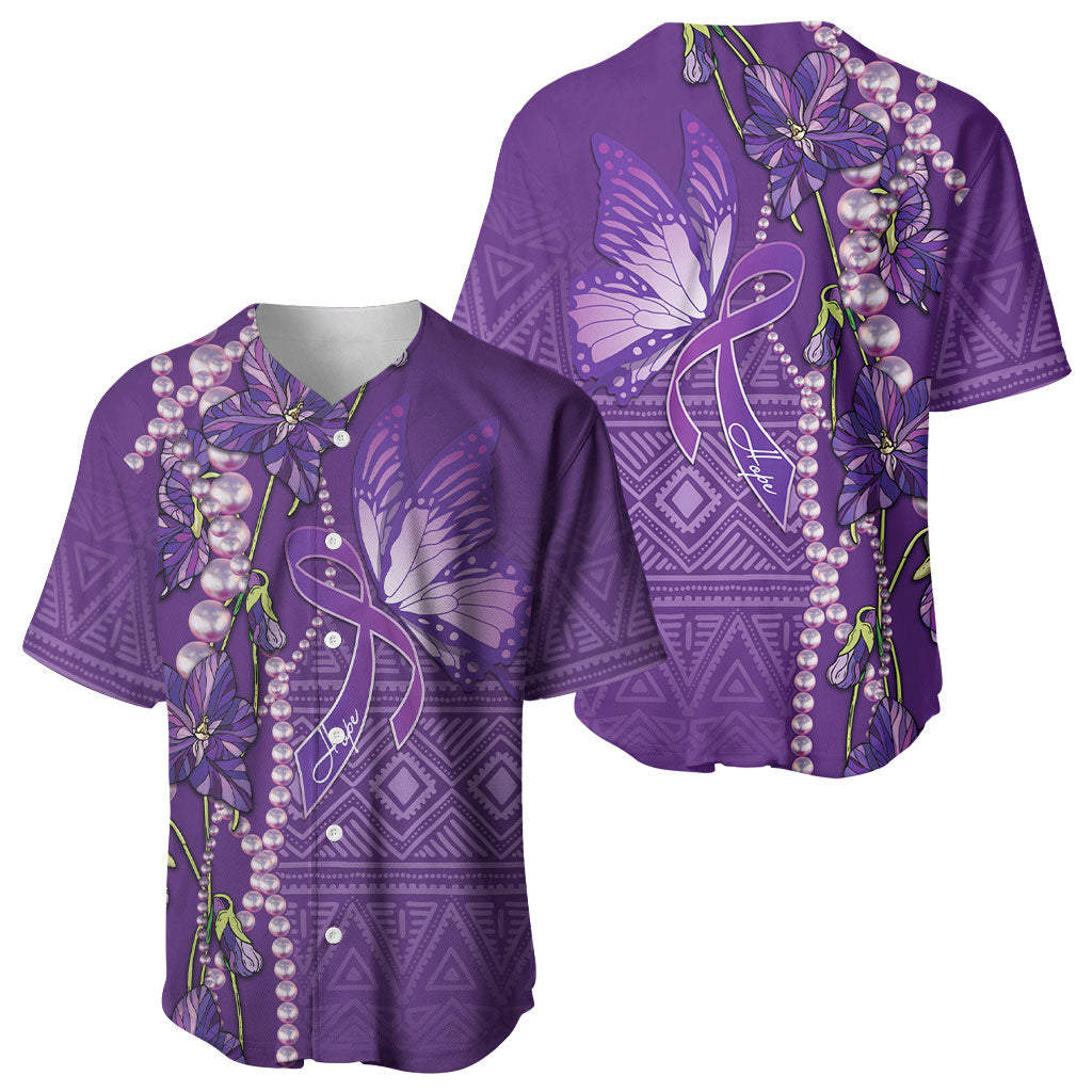 Lupus Awareness Purple Ribbon Butterfly Baseball Jersey Hope