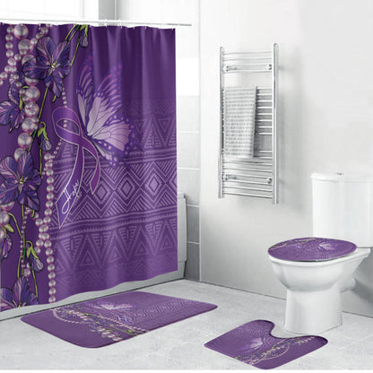 Lupus Awareness Purple Ribbon Butterfly Bathroom Set Hope