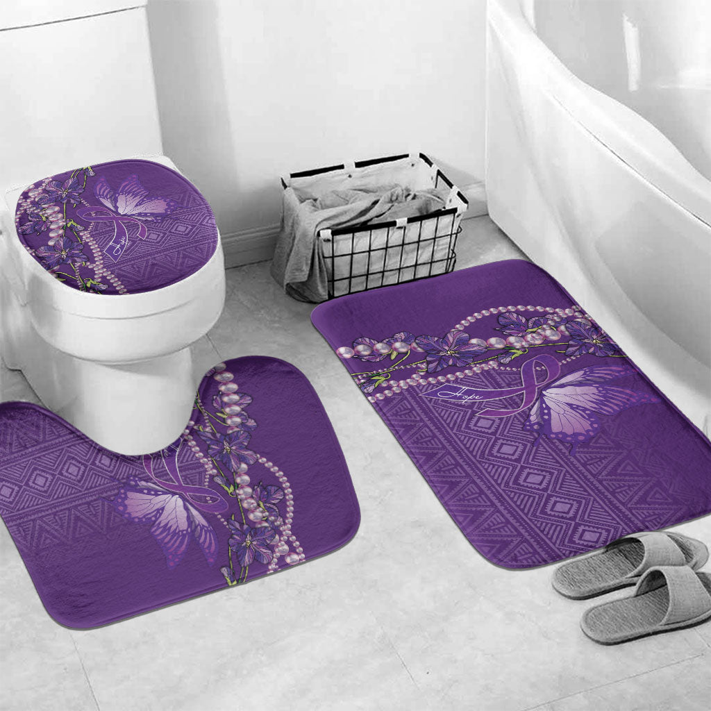 Lupus Awareness Purple Ribbon Butterfly Bathroom Set Hope
