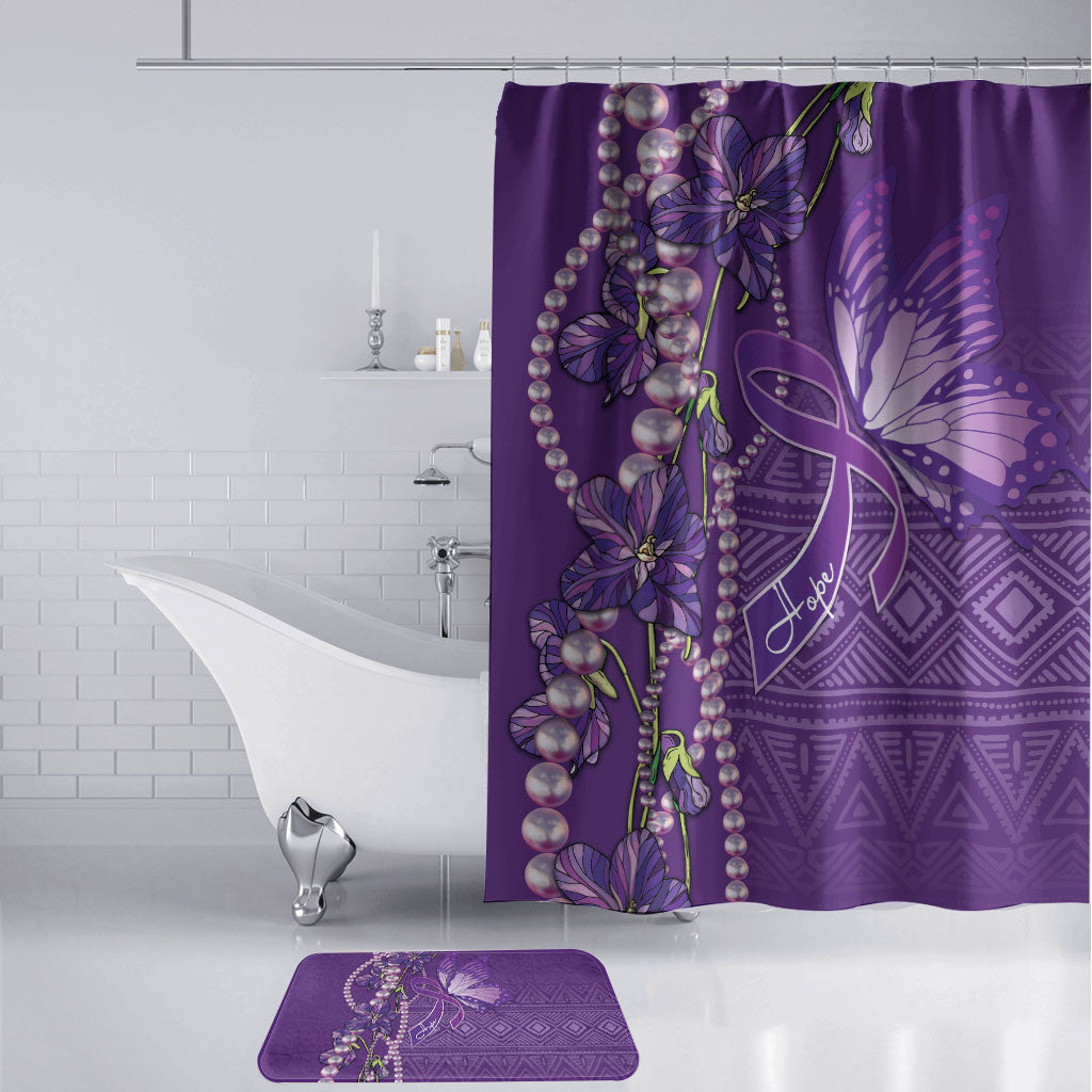 Lupus Awareness Purple Ribbon Butterfly Bathroom Set Hope