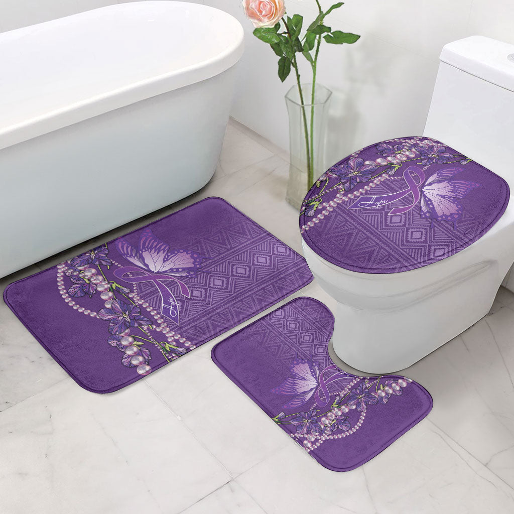 Lupus Awareness Purple Ribbon Butterfly Bathroom Set Hope