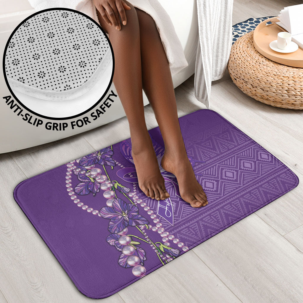 Lupus Awareness Purple Ribbon Butterfly Bathroom Set Hope
