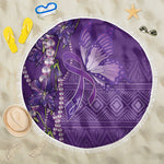 Lupus Awareness Purple Ribbon Butterfly Beach Blanket Hope
