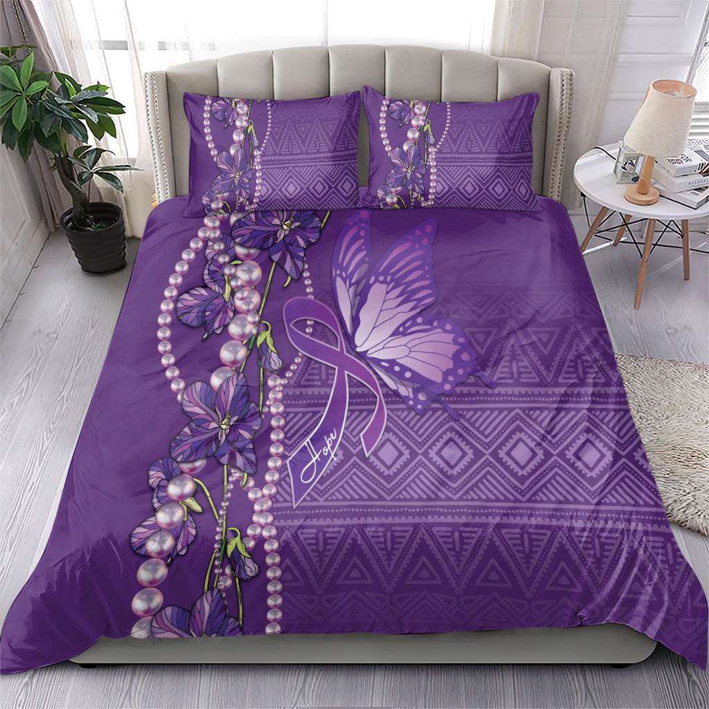 Lupus Awareness Purple Ribbon Butterfly Bedding Set Hope