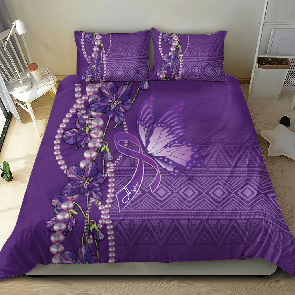 Lupus Awareness Purple Ribbon Butterfly Bedding Set Hope