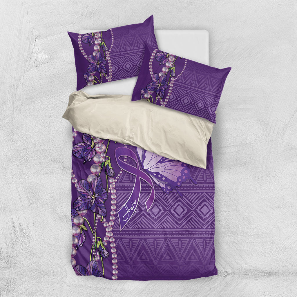 Lupus Awareness Purple Ribbon Butterfly Bedding Set Hope