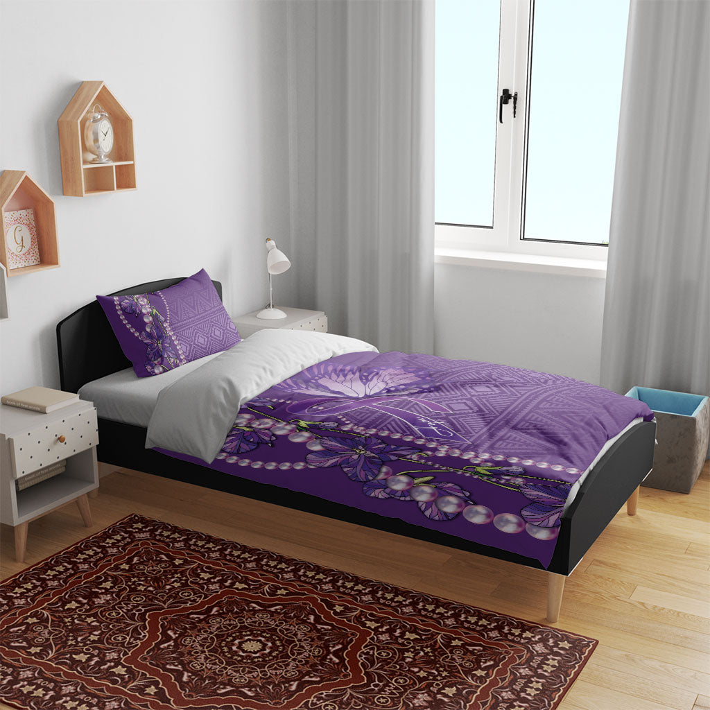 Lupus Awareness Purple Ribbon Butterfly Bedding Set Hope