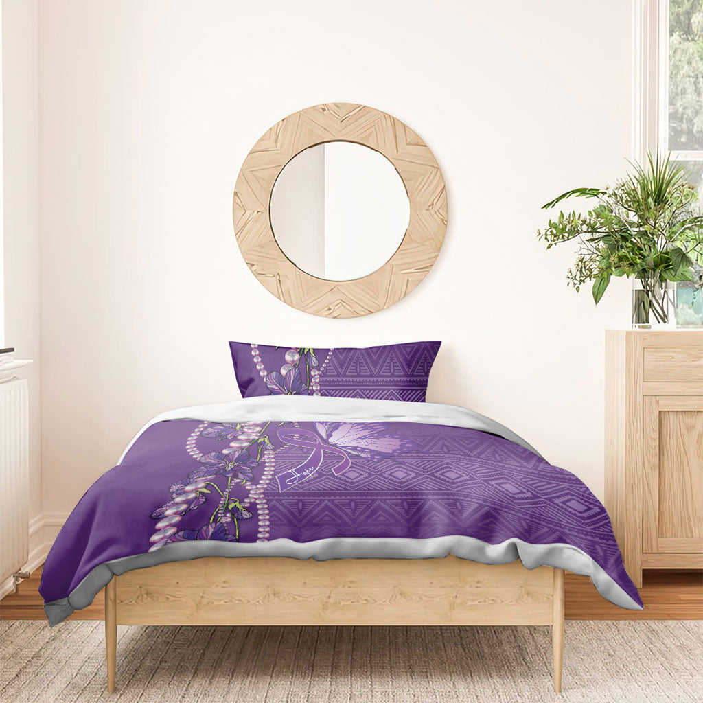 Lupus Awareness Purple Ribbon Butterfly Bedding Set Hope