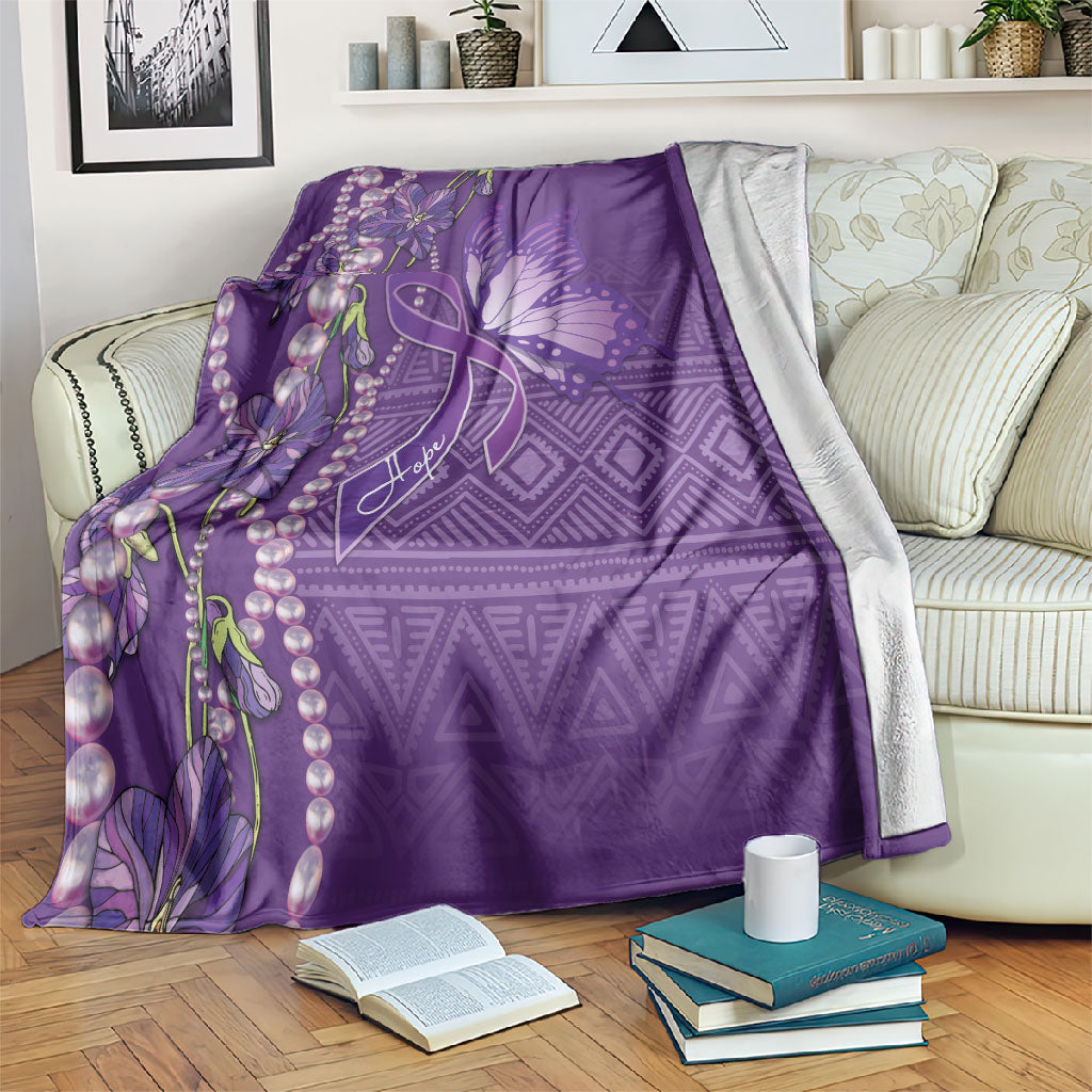 Lupus Awareness Purple Ribbon Butterfly Blanket Hope