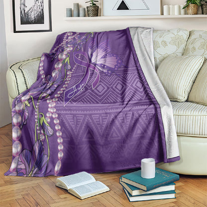 Lupus Awareness Purple Ribbon Butterfly Blanket Hope