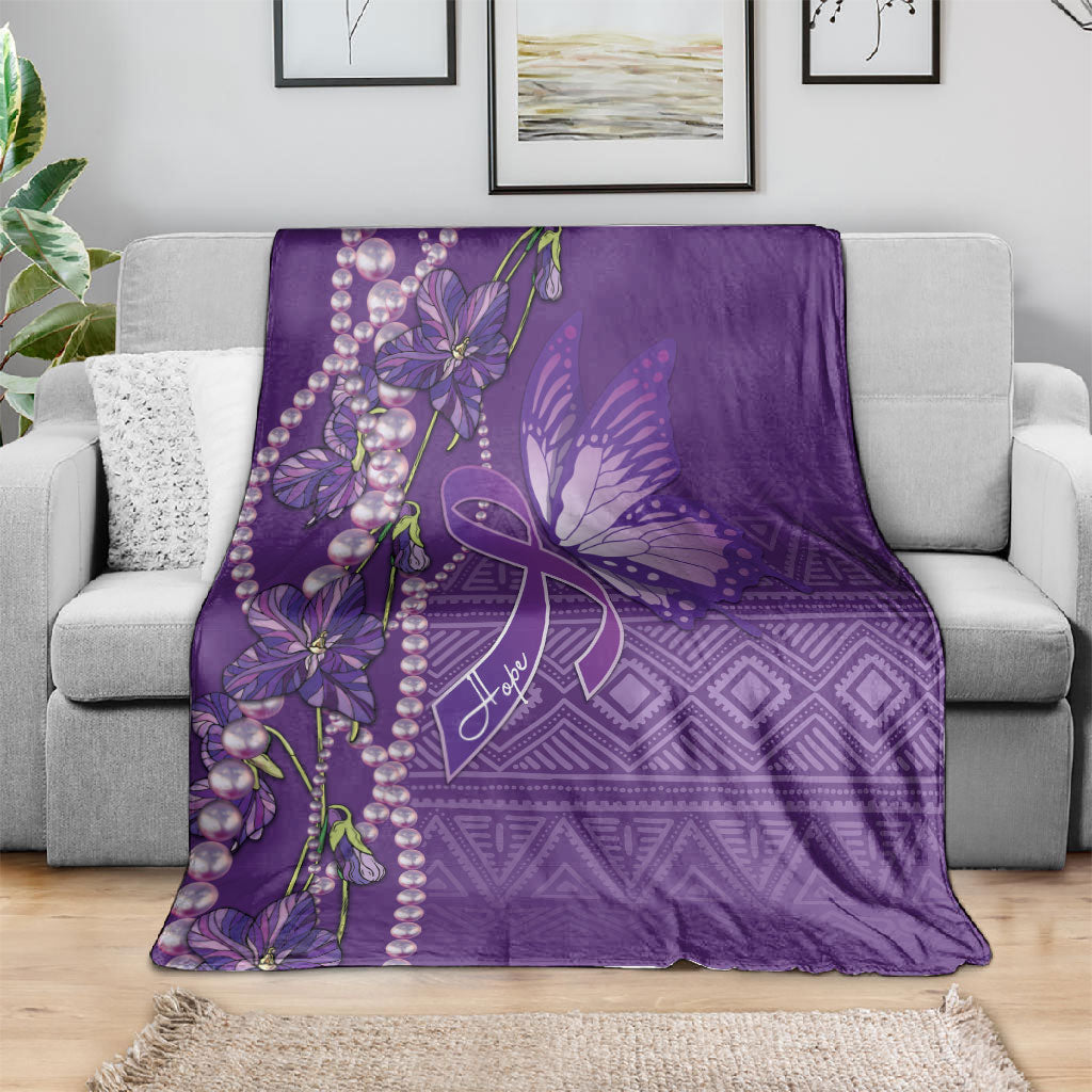 Lupus Awareness Purple Ribbon Butterfly Blanket Hope