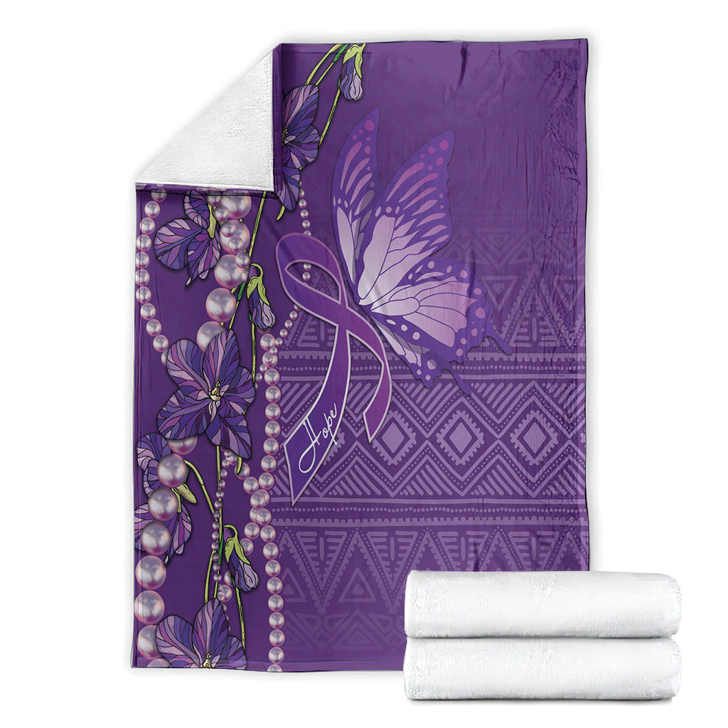 Lupus Awareness Purple Ribbon Butterfly Blanket Hope