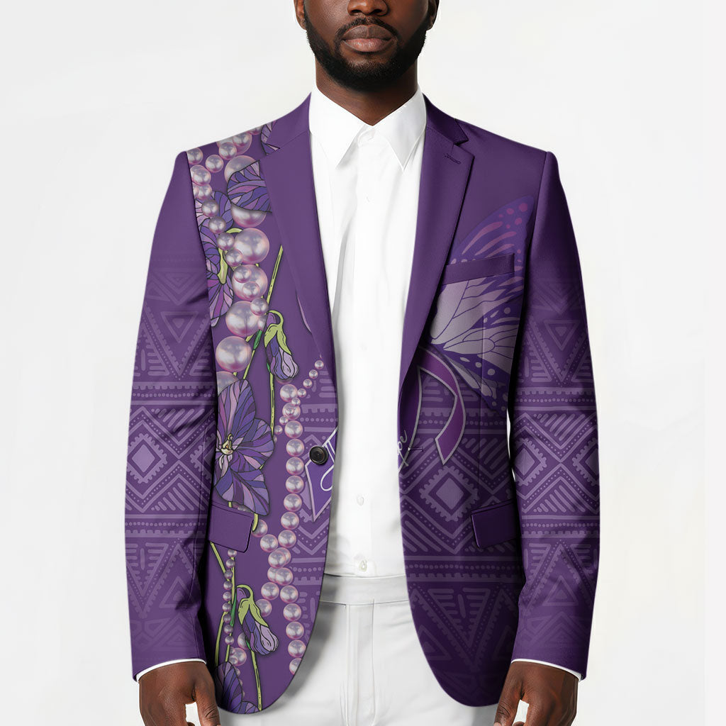 Lupus Awareness Purple Ribbon Butterfly Blazer Hope