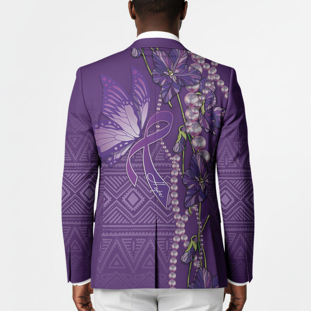 Lupus Awareness Purple Ribbon Butterfly Blazer Hope